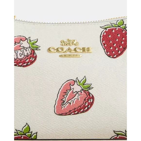 NWT Coach Teri Shoulder Bag Strawberry Print Red Pink White Handbag CAL62 - Picture 12 of 12